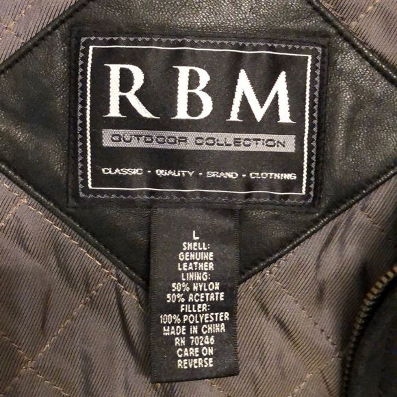 RBM | Jackets & Coats | Rbm Outdoor Collection Large Black Leather Coat ...